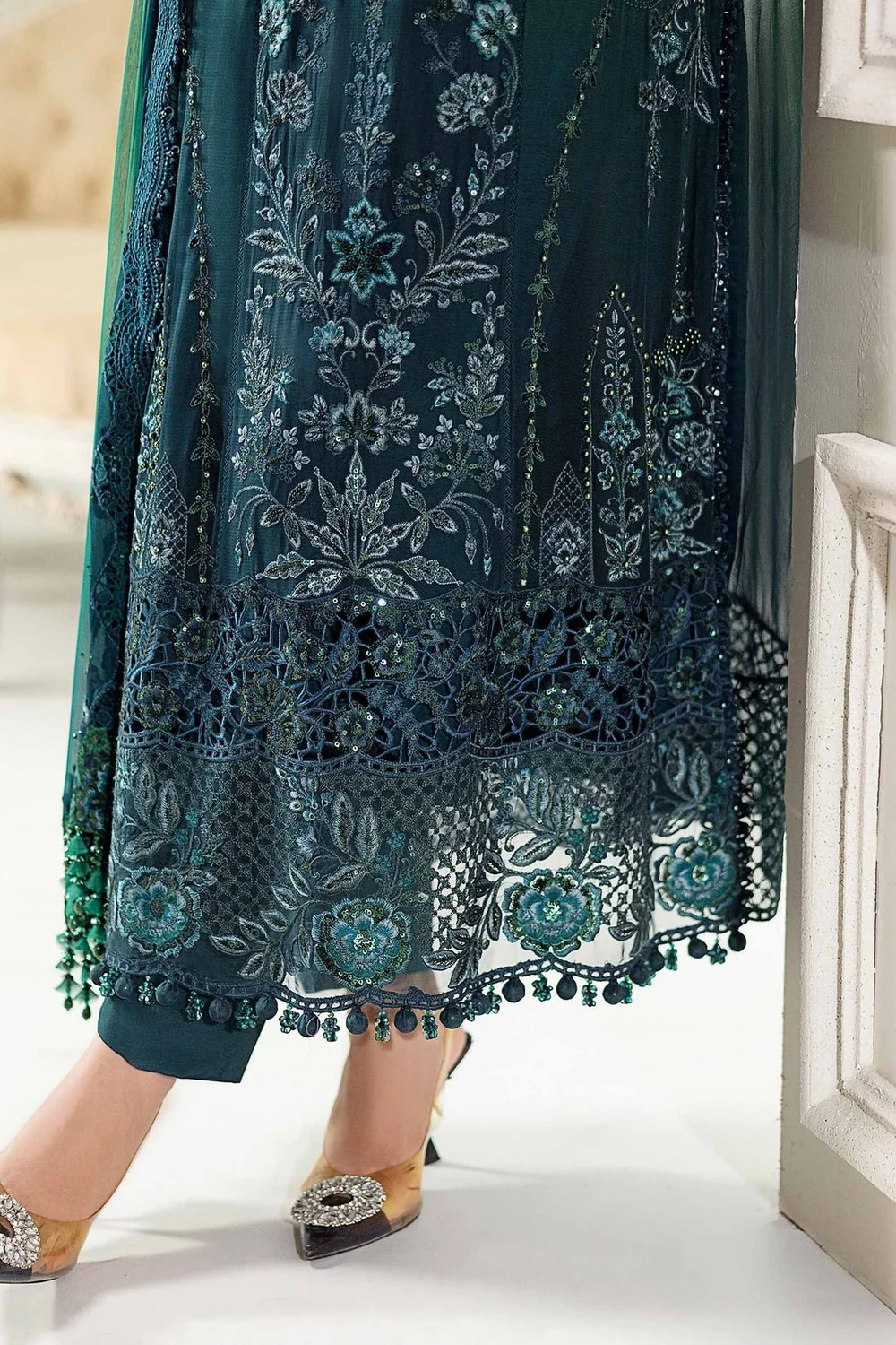 Maria.B Chiffons MPC-25-106 – Emerald Green to Teal