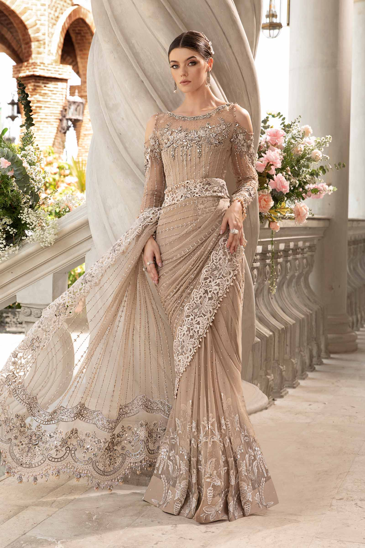 Maria.B – Mbroidered Saree BD-2801