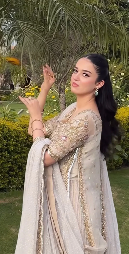 Haris Shakeel – Aleena Khan (Champagne Onion Pink Colour Customised)