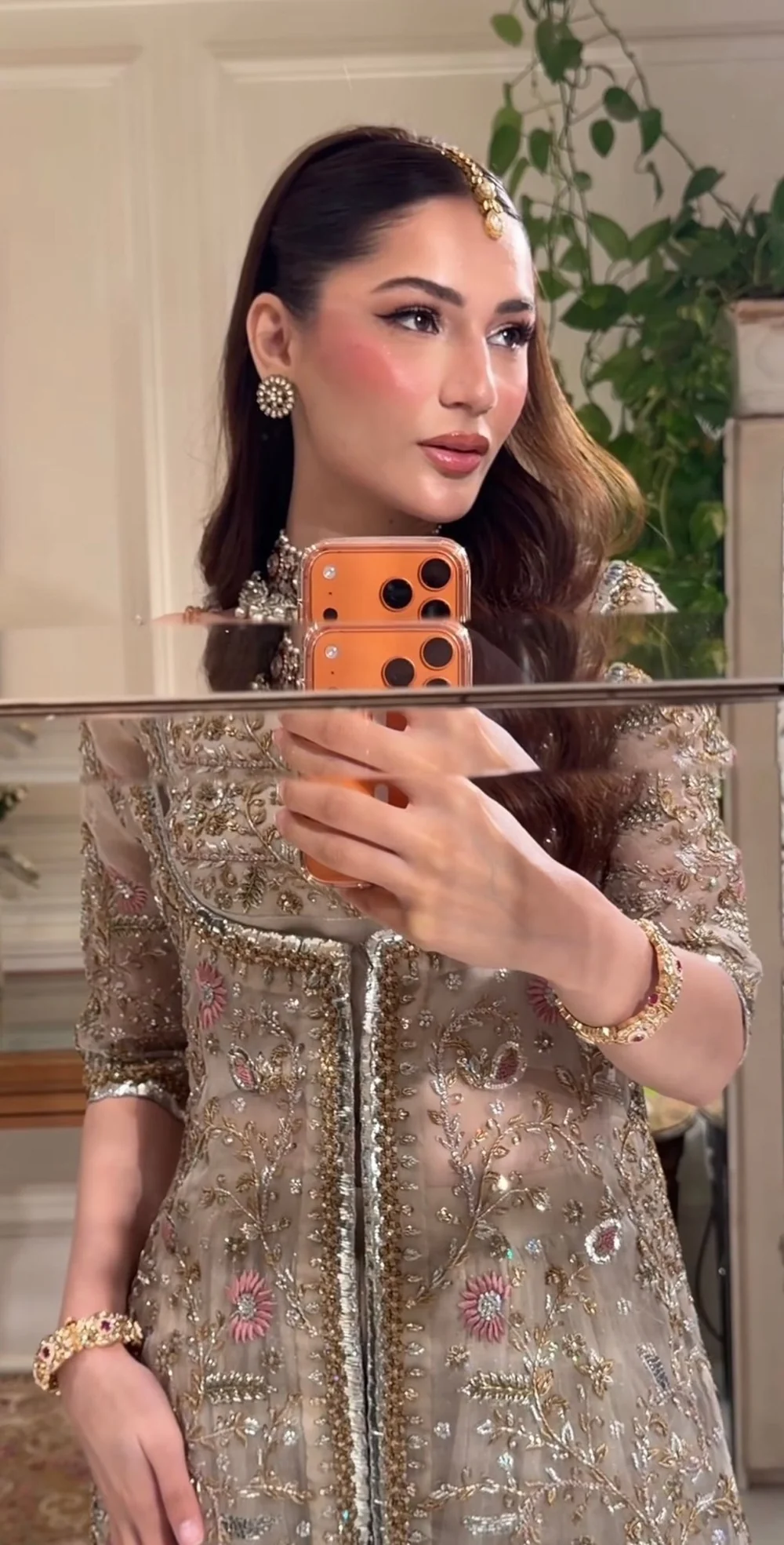 Haris Shakeel – Aleena Khan (Champagne Onion Pink Colour Customised)