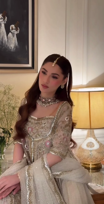 Haris Shakeel – Aleena Khan (Champagne Onion Pink Colour Customised)