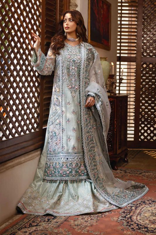 Imrozia Serene Inara icy blue embroidered formal ensemble