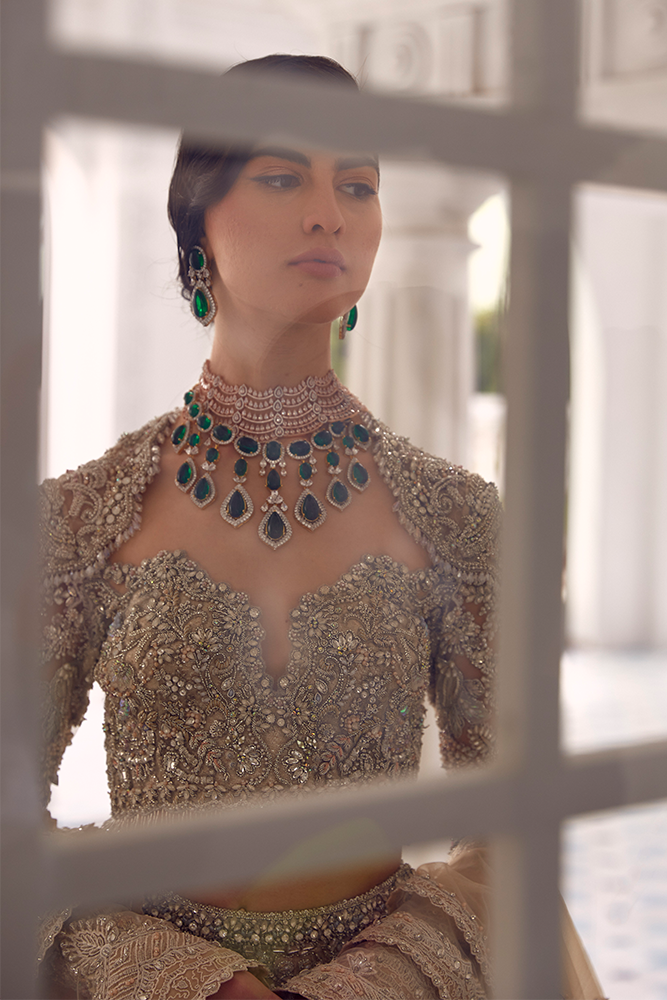 Suffuse embroidered flared bridal skirt