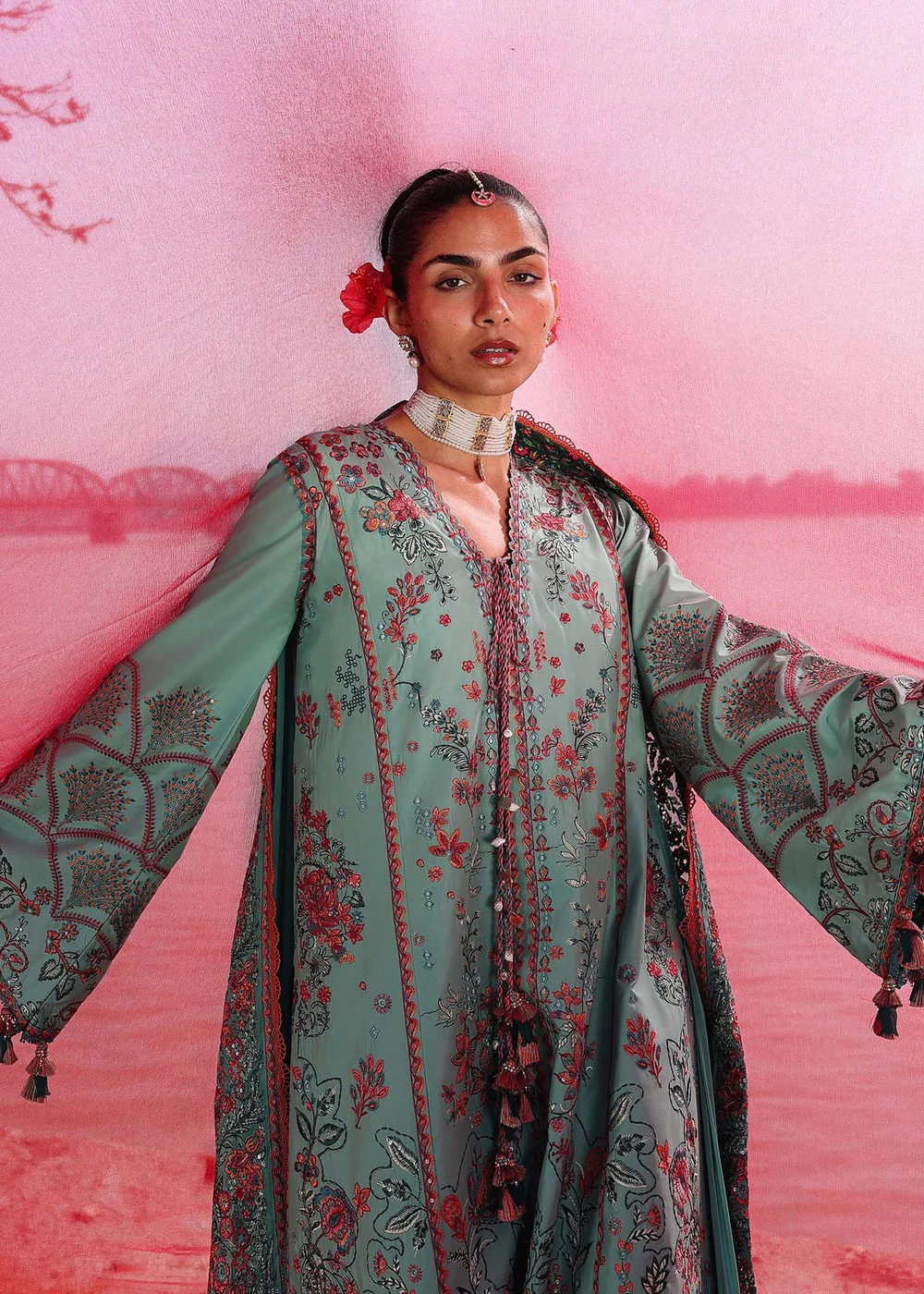Designer Pakistani lawn suit for Eid and summer events