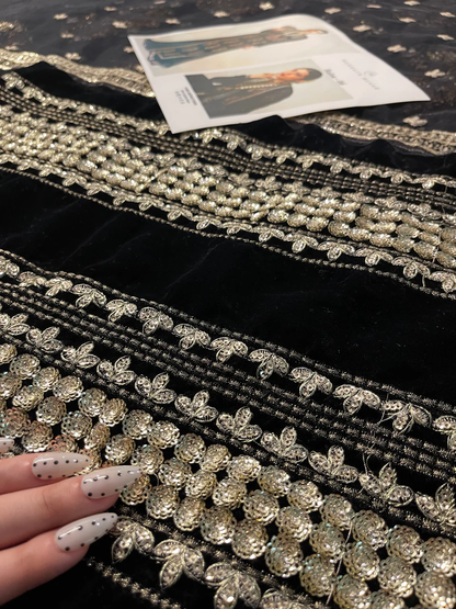 Pakistani wedding guest dress with hand embroidery and sequins