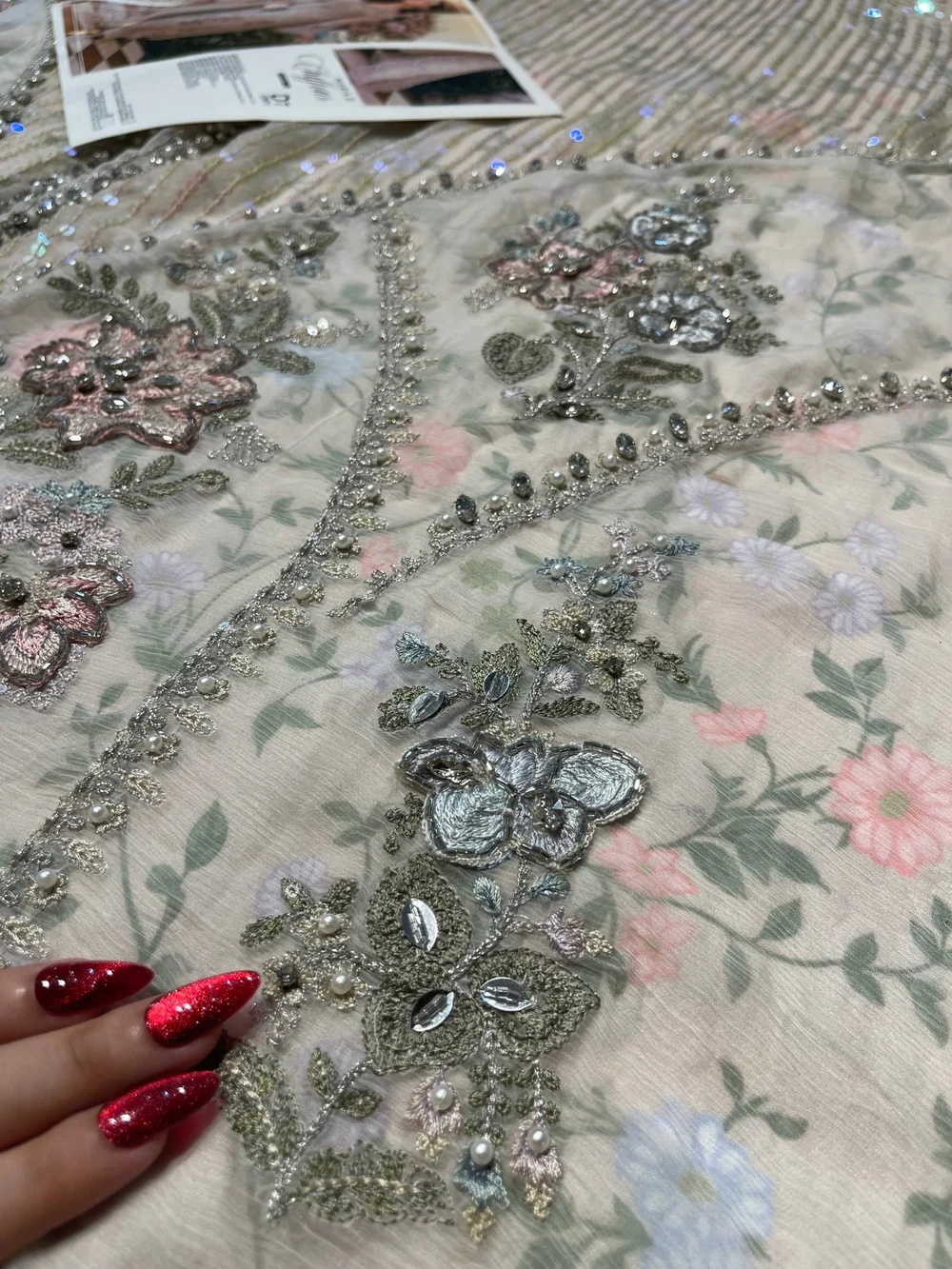 Pakistani designer inspired ivory beige dress