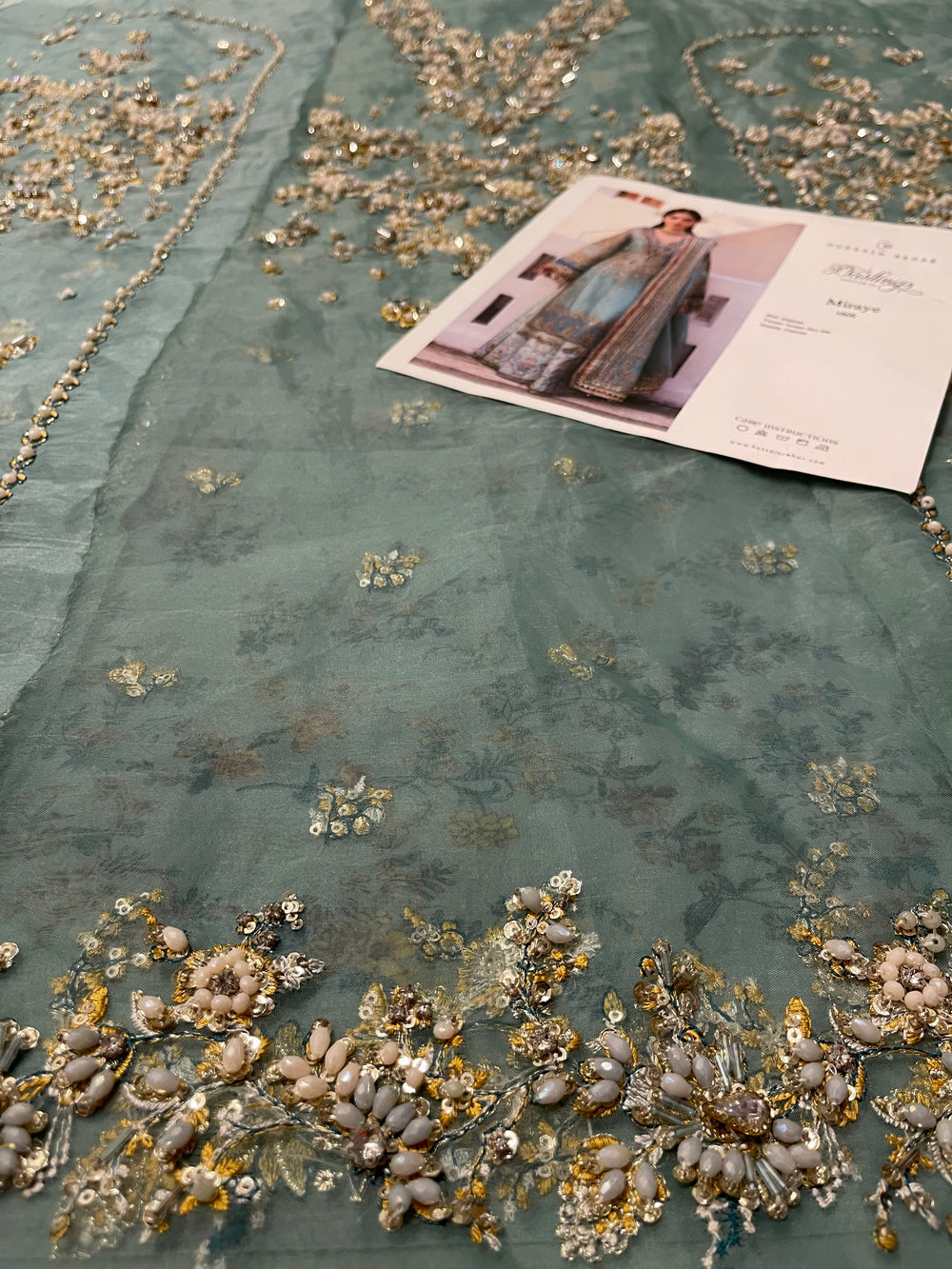 Pakistani wedding guest dress in aqua blue