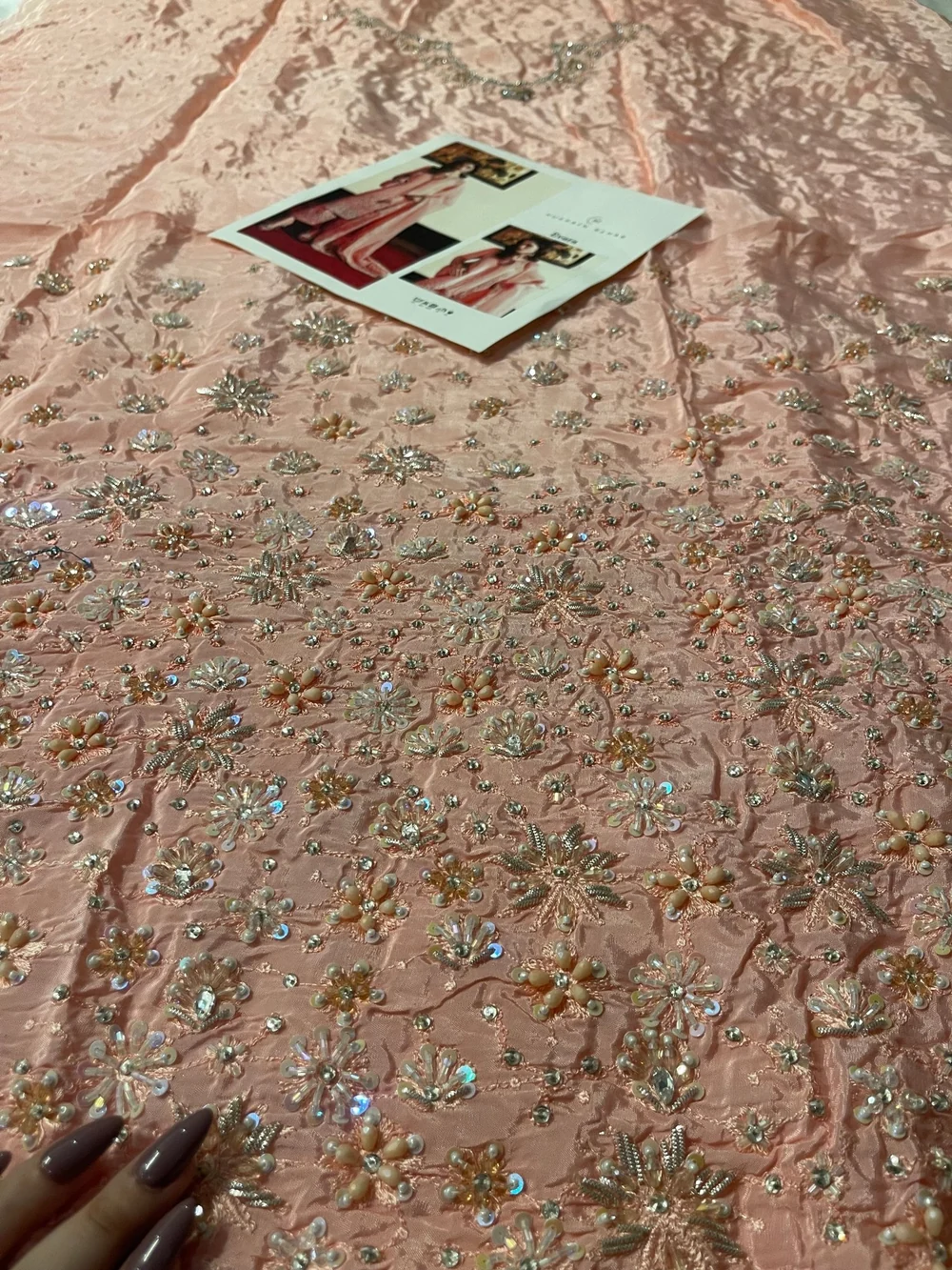 Pakistani wedding guest dress in blush pink