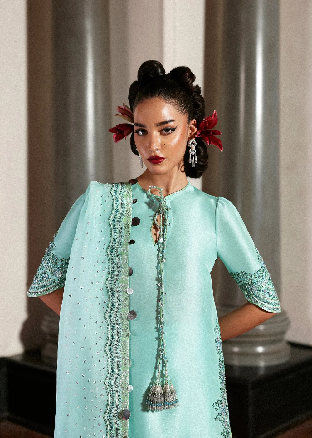 Pakistani wedding guest and festive formal dress