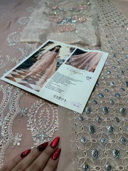Pakistani designer inspired peach pink dress