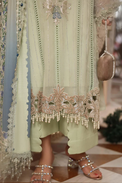 Pakistani designer inspired pistachio green dress