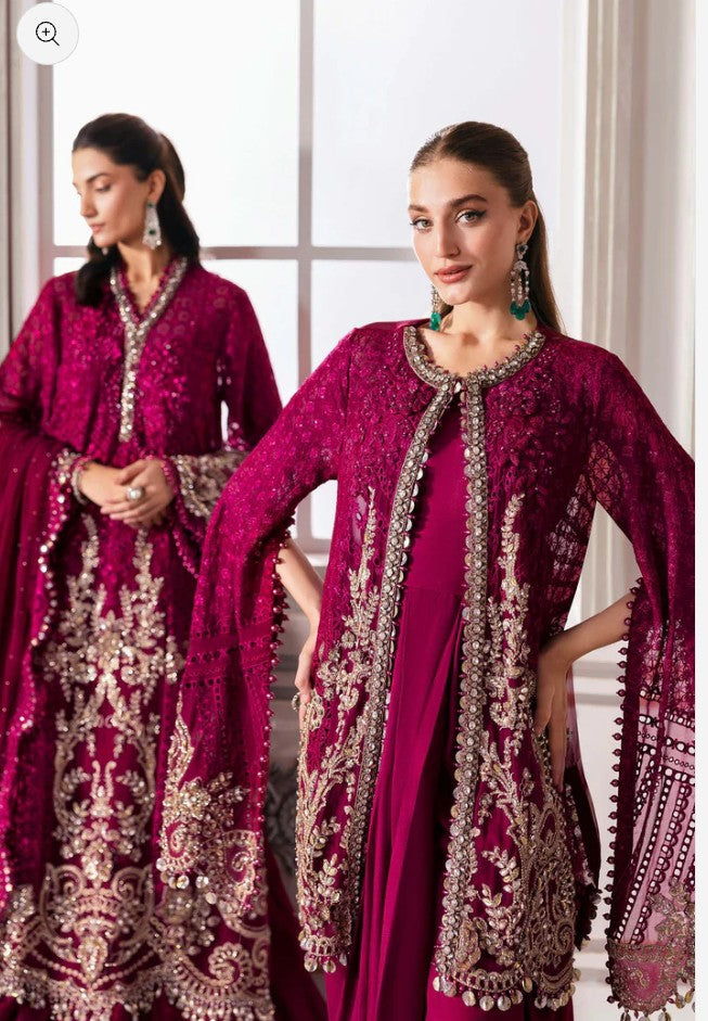 Maria.B inspired magenta Pakistani outfit
