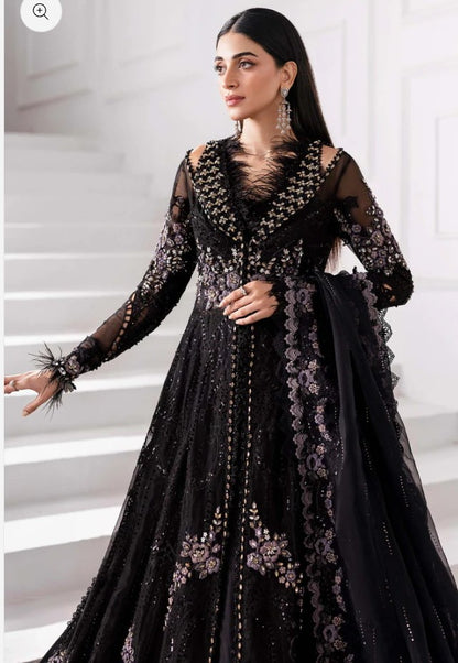 Black Pakistani embroidered formal ensemble