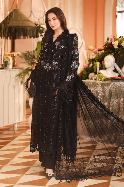 Black Maria.B embroidered chiffon ensemble
