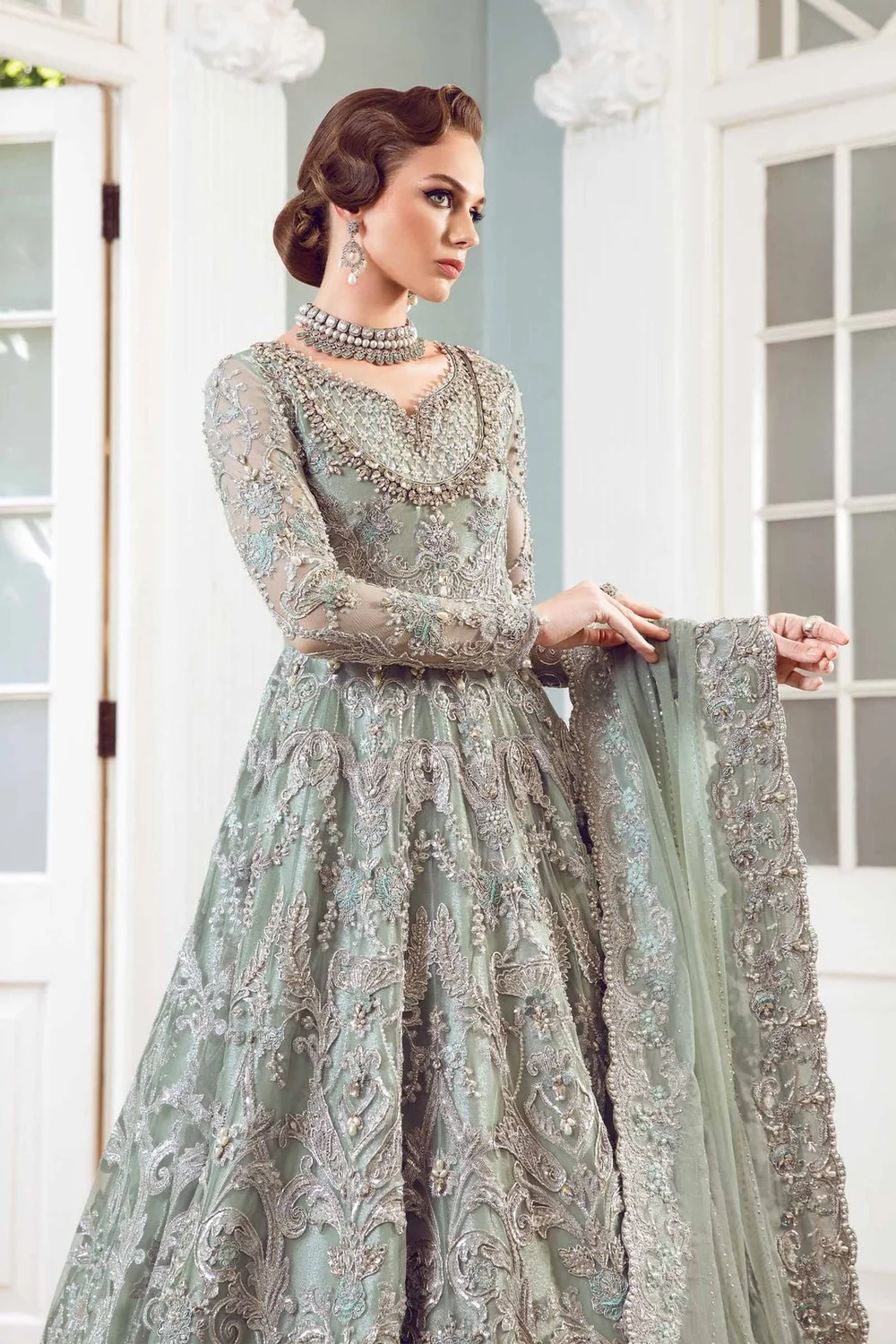Maria.B Chantrea embellished gown and dupatta