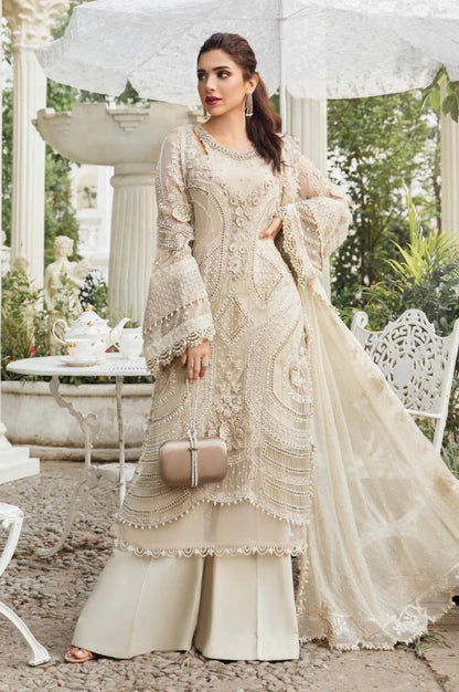 Maria.B Chiffons MPC-24-104 coffee embroidered suit