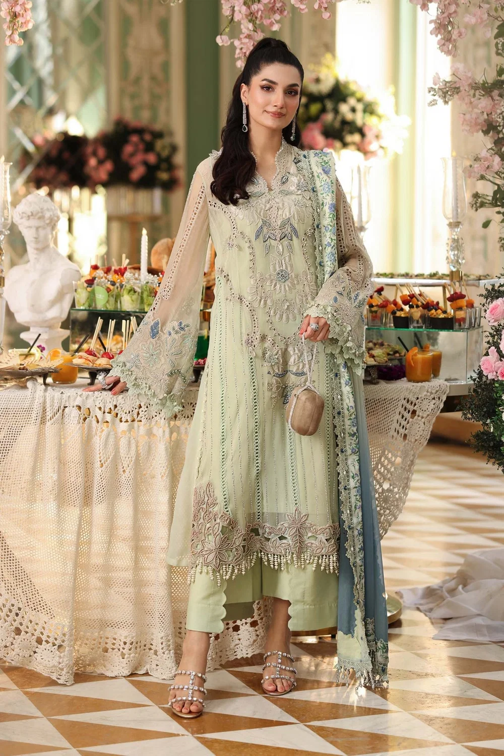 Maria.B Chiffons MPC-26-105 Pistachio Green dress