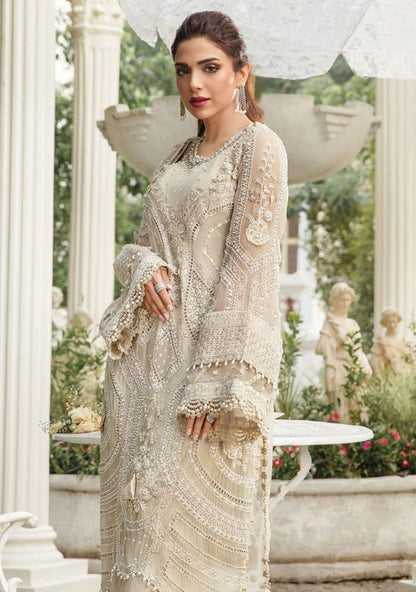Maria.B inspired coffee embroidered shirt and dupatta