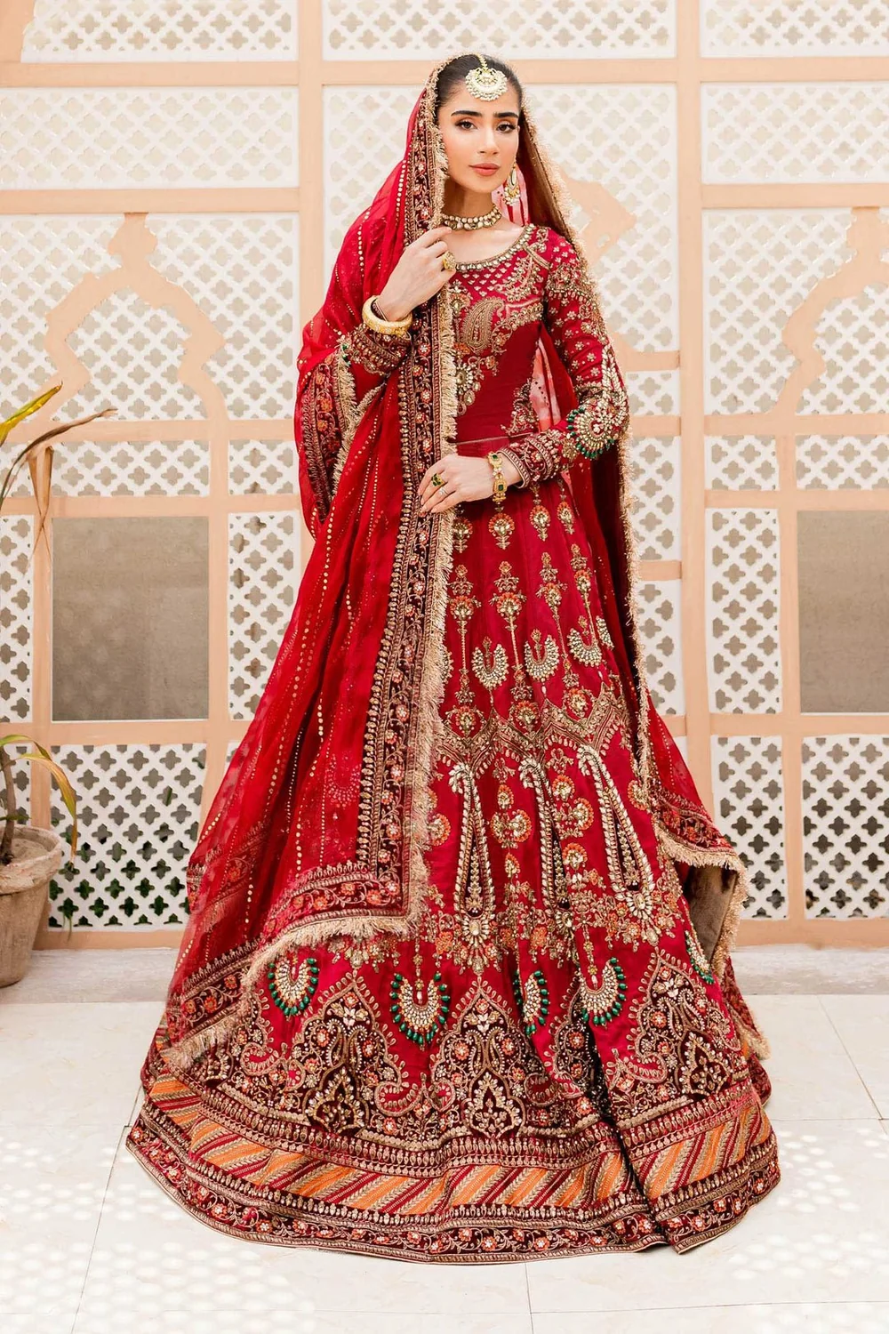 Maria.B Couture MC-907 red bridal lehenga