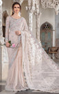 Maria.B Couture pale pink embroidered saree