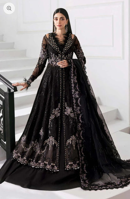 Maria.B Embroidered BD-3004 black formal dress
