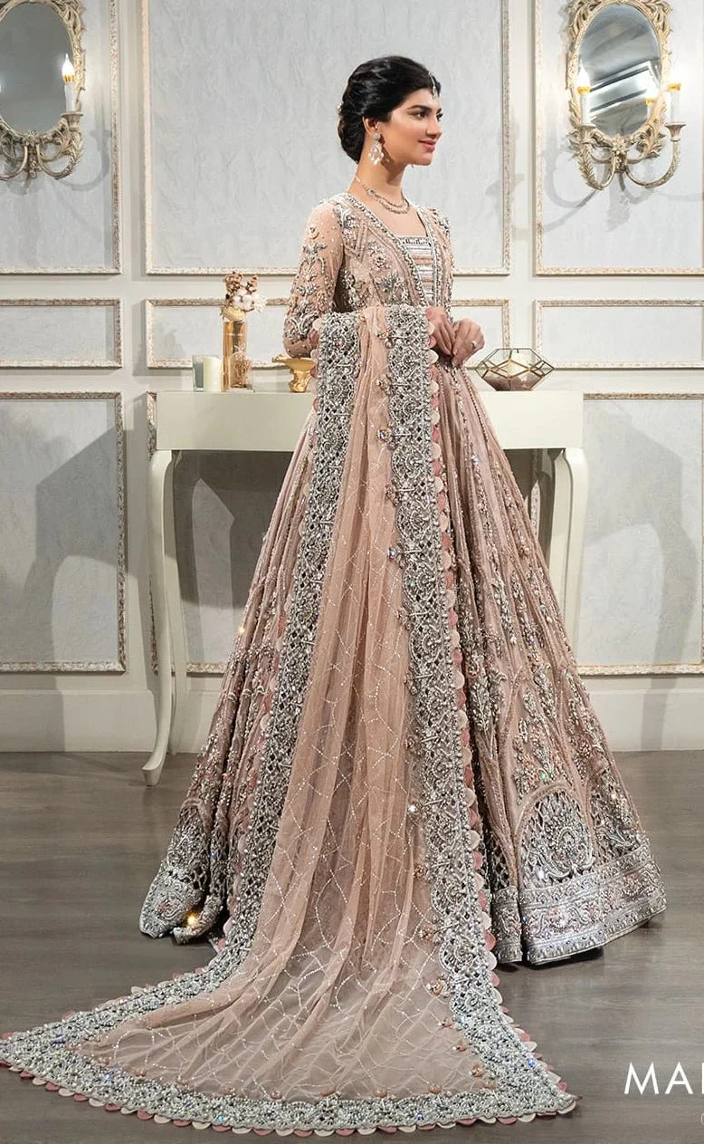 Blush pink Pakistani embroidered three piece suit