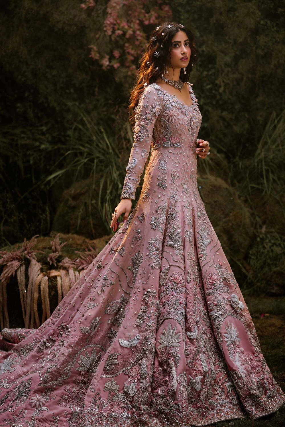 Luxury embroidered Pakistani bridal dress