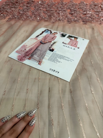 Luxury Pakistani chiffon formal dress with embroidered dupatta
