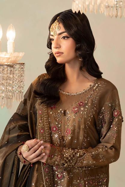 Pakistani embroidered formal suit with dupatta