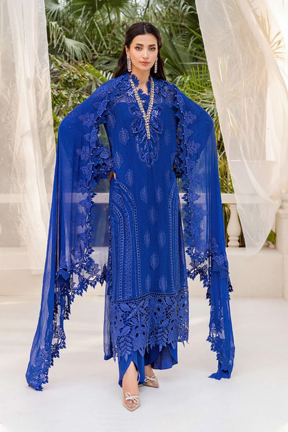 Pakistani embroidered chiffon suit with dupatta