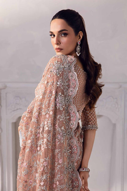 Pakistani embroidered saree with matching blouse