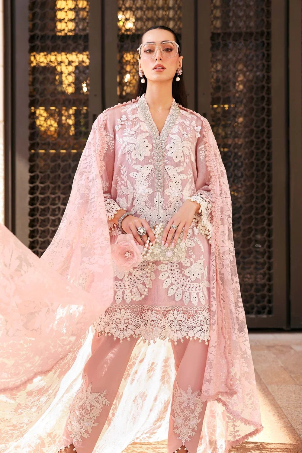 Pakistani embroidered lawn suit with dupatta