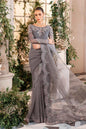 Maria.B Mbroidered BD-2902 grey formal dress