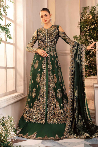 Maria.B Mbroidered BD-2904 emerald green embroidered suit
