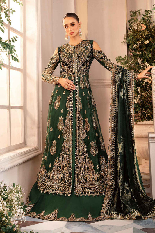 Maria.B Mbroidered BD-2904 emerald green embroidered suit