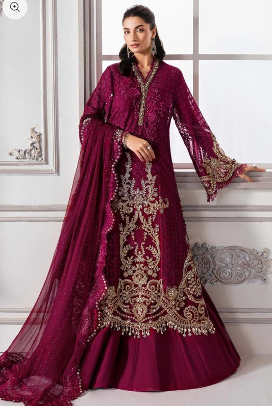 Maria.B Mbroidered BD-3003 magenta formal dress