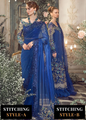 Maria.B MB23MW D4 royal blue embroidered saree