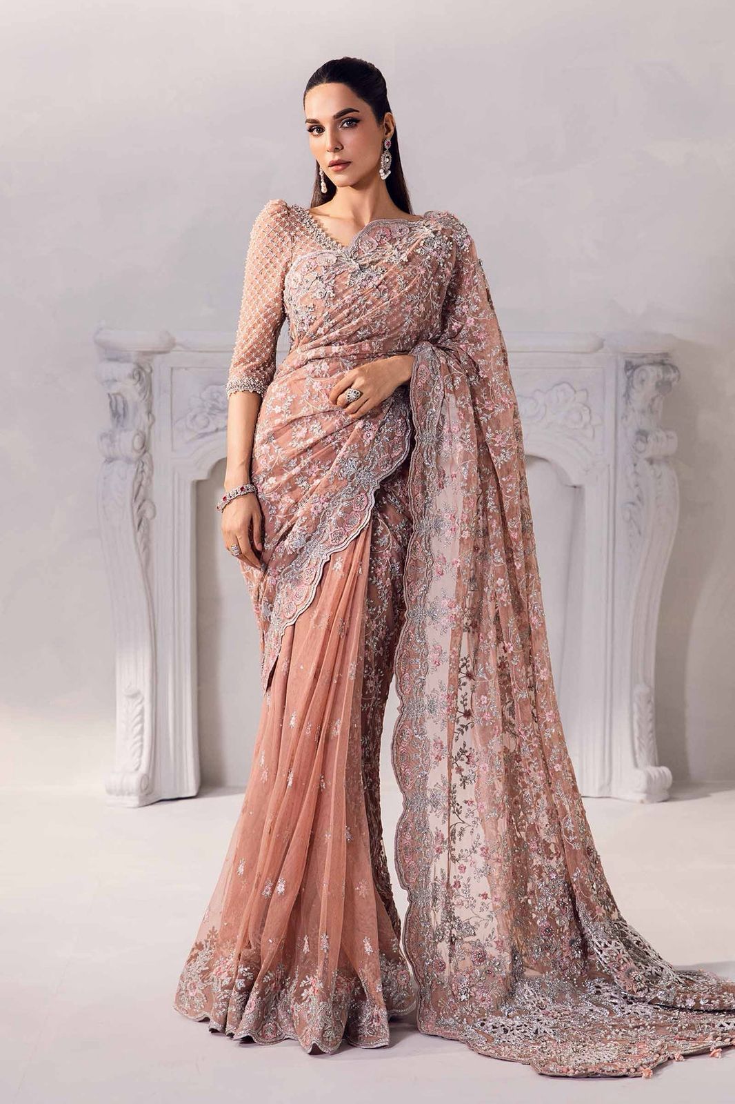 Maria.B Mbroidered Solana embroidered saree