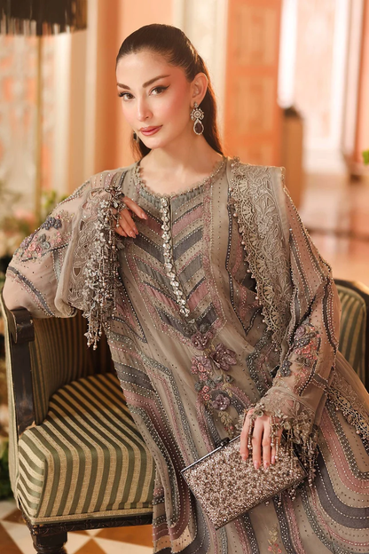 Matching sheer dupatta with embroidered borders