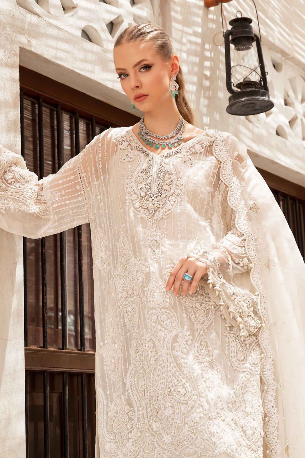 Maria.B Pearla inspired ivory embroidered outfit