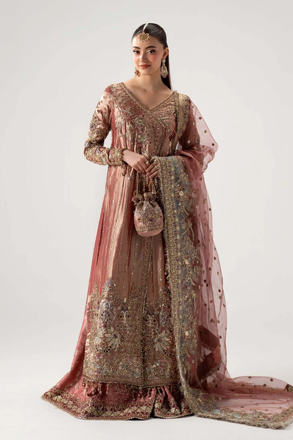 Maria.B Seliora strawberry-pink Pakistani formal dress