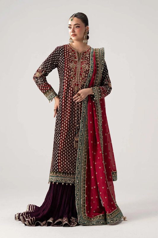 Maria.B Yarizeh deep plum and magenta formal ensemble