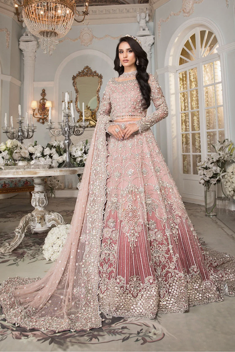 Maria.B Zoryana blush-pink bridal lehenga with intricate embroidery