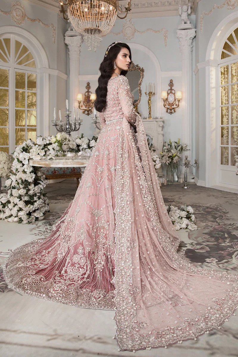 Close-up of floral embroidery on the Maria.B Zoryana wedding ensemble