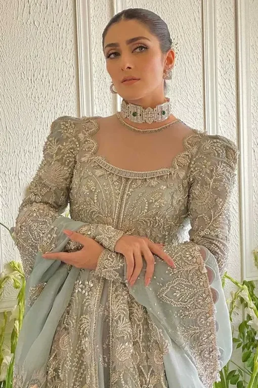 Medea embroidered flared lehenga with organza border