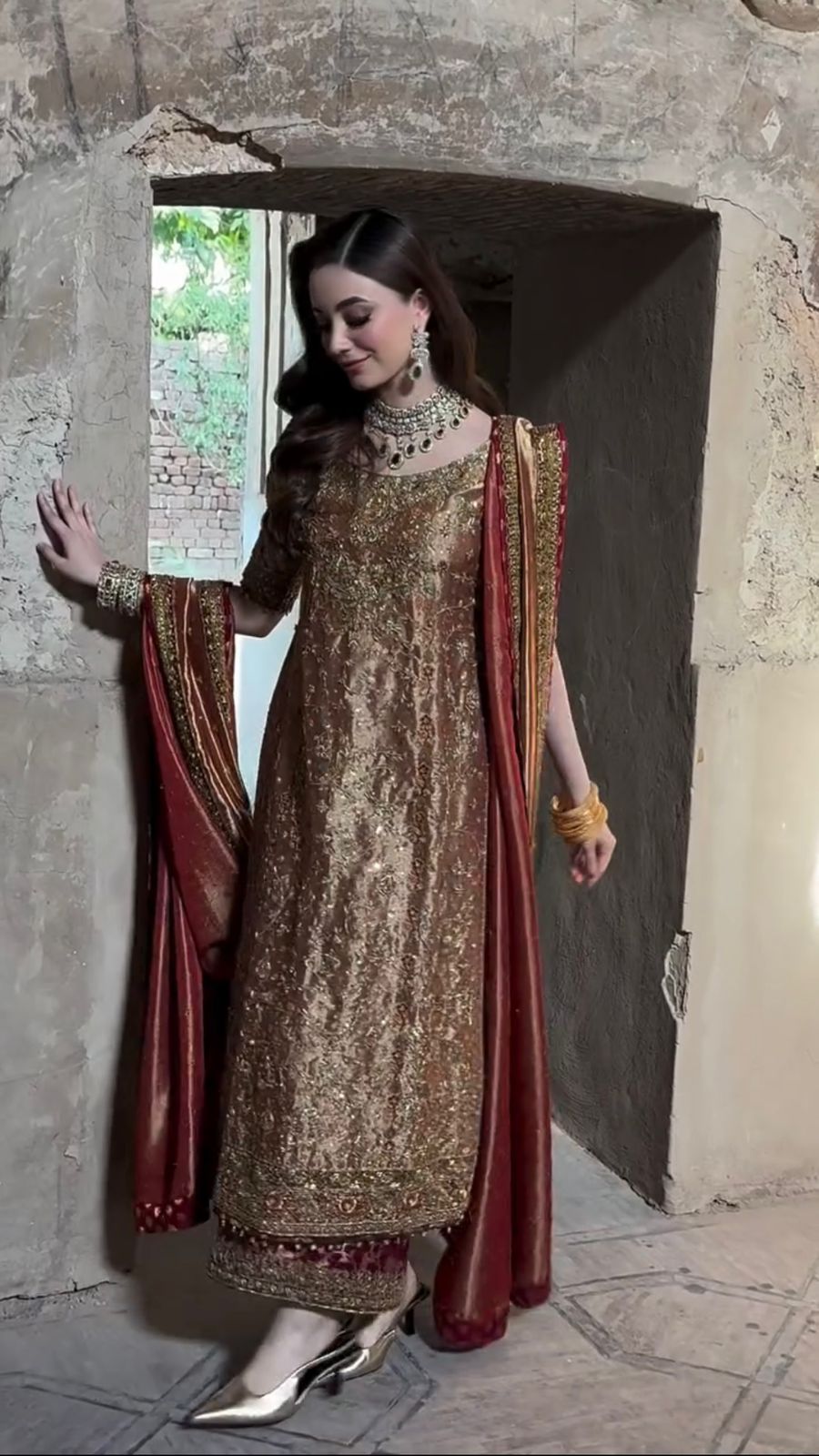 Luxury formal dress with zardozi and dabka craftsmanship