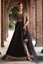 Mina Kashif Fizza black embroidered lehenga