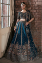 Mina Kashif Tabassum deep teal Pakistani bridal lehenga choli