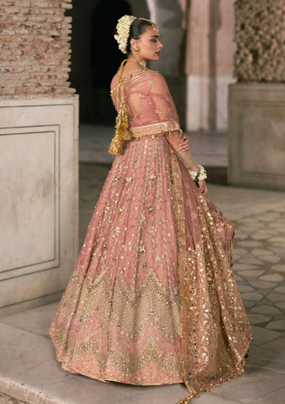 Blush pink peshwas with intricate tilla work and embroidery