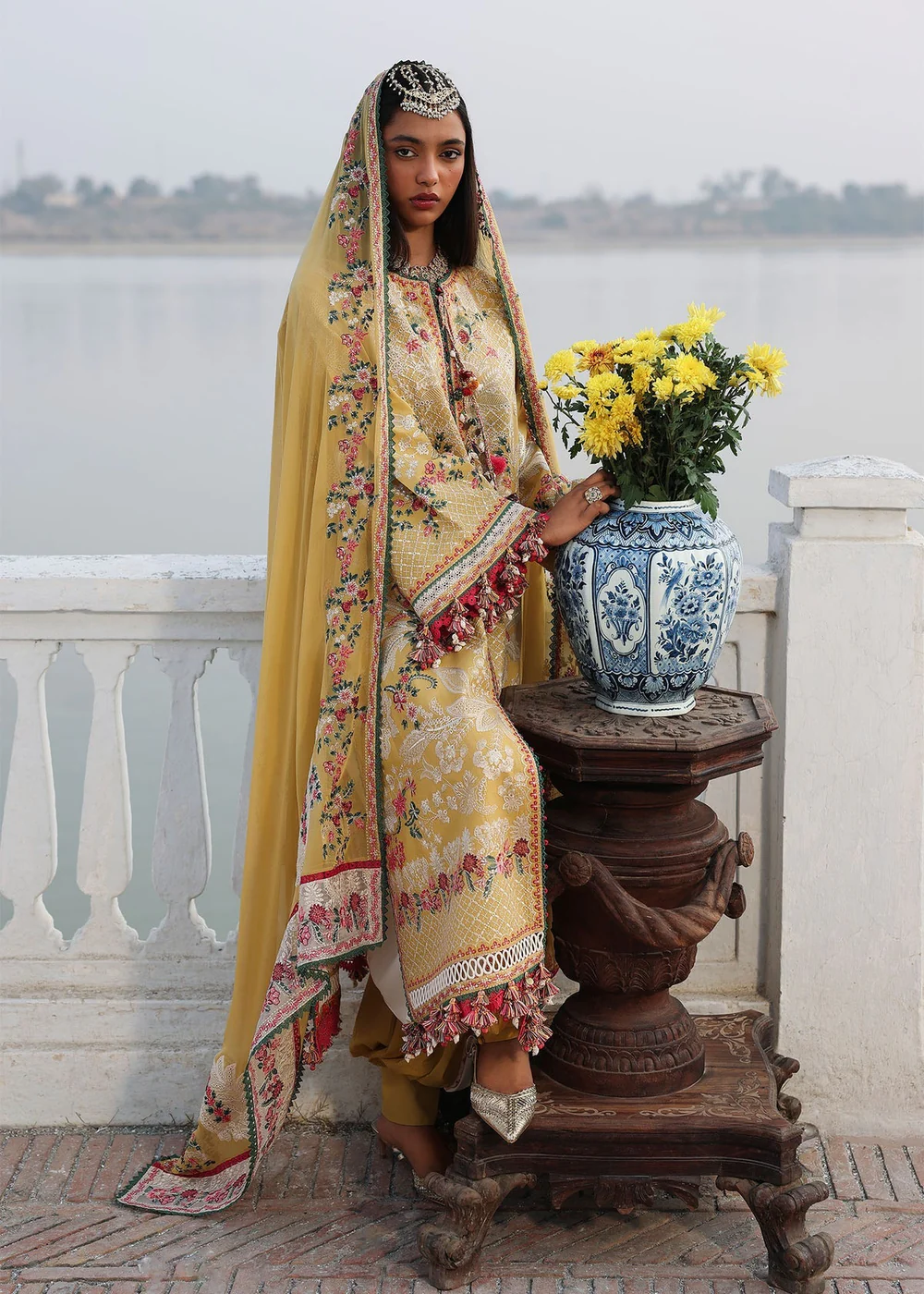 Hussain Rehar inspired Ochre lawn outfit